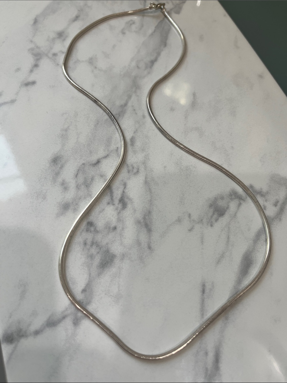 Sterling Silver Snake Chain Necklace- heavy gauge 24 inches long